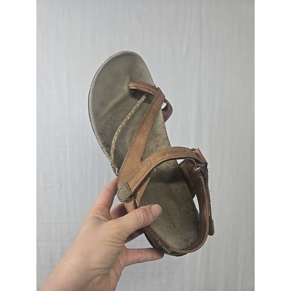 Merrell Siena Womens 12  Sandals ‎ Brown Adjustable Strap Sport Brown Leather - Picture 1 of 14